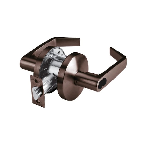 Dorma Grade 2 Cylindrical Lock, 53-Entry, LR-Lever, Oil Rubbed Dark Bronze, 2-3/4 Inch Backset, SFIC Less C553-J-LRC-613 - main